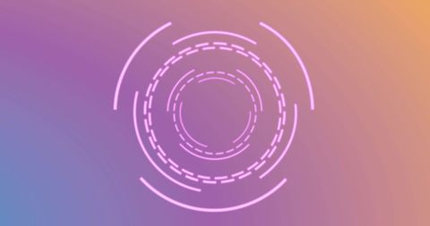 Futuristic circular design on gradient background