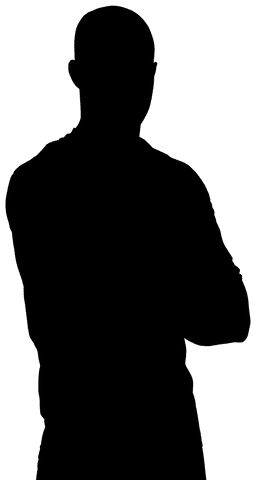 Silhouette of sportsman on transparent background symbolizing athleticism