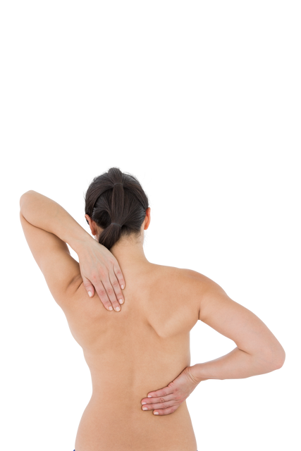 Woman Touching Painful Neck and Lower Back in Transparent Background - Download Free Stock Videos Pikwizard.com