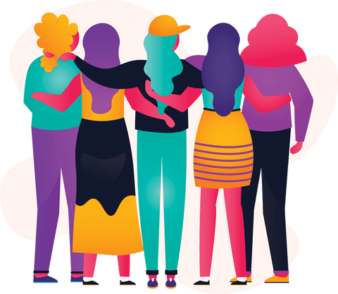 Colorful Flat Design Friends Embracing on Transparent Background - Download Free Stock Videos Pikwizard.com