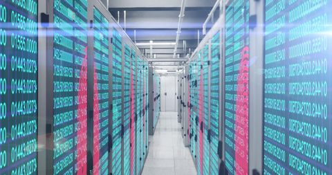Digital Fingerprint and Data Streaming Technology in Server Room - Download Free Stock Images Pikwizard.com