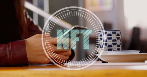 Digital collaboration concept with nft and digital devices