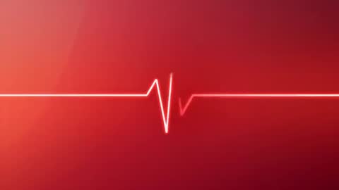 Animated Heartbeat ECG Waveform Red Gradient Background