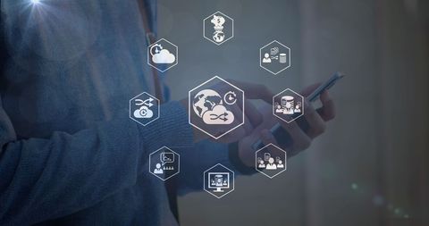 Digital Connectivity with Business and Technology Icons - Download Free Stock Images Pikwizard.com