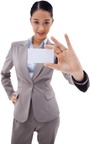 businesswoman displaying transparent business card for branding - Download Free Stock Videos Pikwizard.com