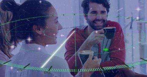 Colleagues Evaluating Data Through Holographic Technology