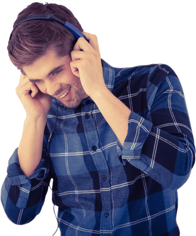 Transparent Young Hipster Enjoying Music Headphones Smiling - Download Free Stock Videos Pikwizard.com