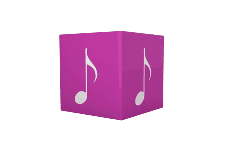 abstract purple cube with musical notes on transparent background - Download Free Stock Videos Pikwizard.com