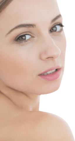 Close-up Portrait of Young Woman with Transparent Background