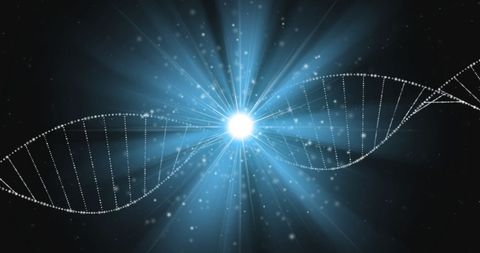 glowing dna strand with futuristic blue light effects - Download Free Stock Images Pikwizard.com