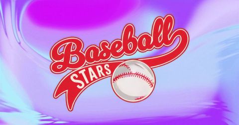 Dynamic baseball stars logo on vivid abstract background