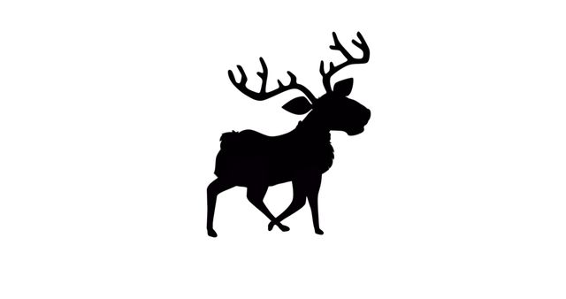 Silhouetted Reindeer with Antlers on White Background - Download Free Stock Images Pikwizard.com