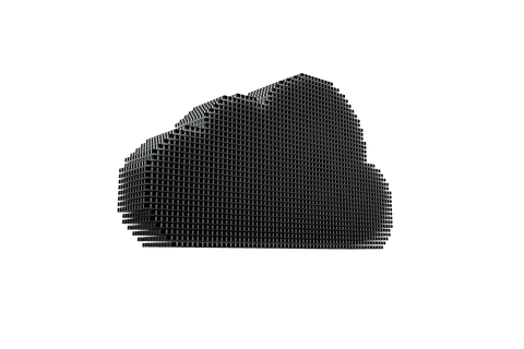 Digital cloud symbol on transparent background for network illustrations