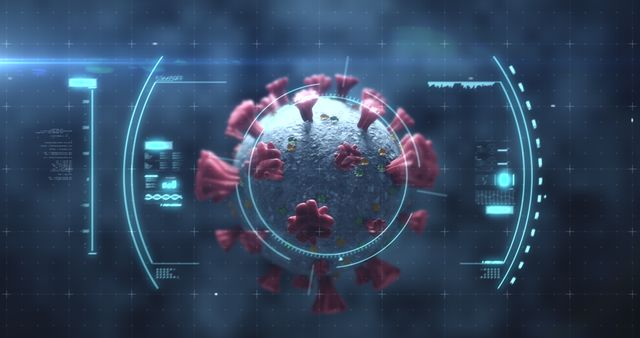 Digital Analysis of Coronavirus COVID-19 in Futuristic Display - Download Free Stock Images Pikwizard.com