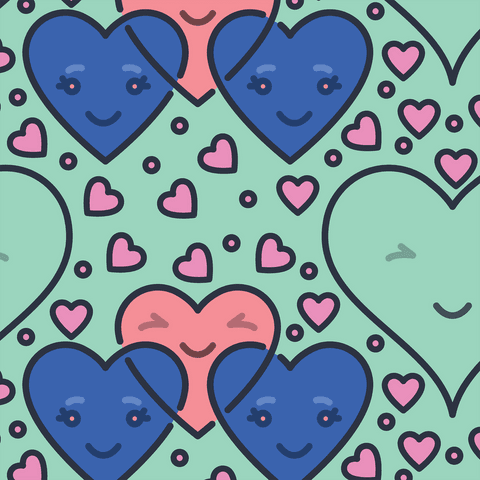 colorful happy hearts pattern on transparent background - Download Free Stock Videos Pikwizard.com