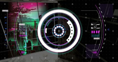 Futuristic Digital Interface Overlook Cityscape Concept Art - Download Free Stock Images Pikwizard.com