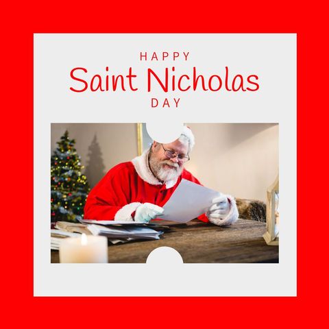 Santa Claus Reading Letter on Saint Nicholas Day - Download Free Stock Templates Pikwizard.com