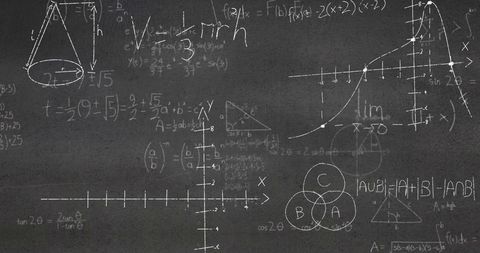 Complex Mathematical Equations Formulas on Blackboard Grid - Download Free Stock Images Pikwizard.com