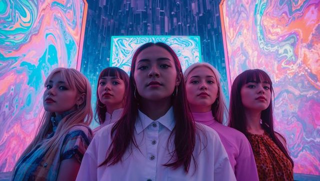 Diverse Women in Futuristic Digital Art Exhibition