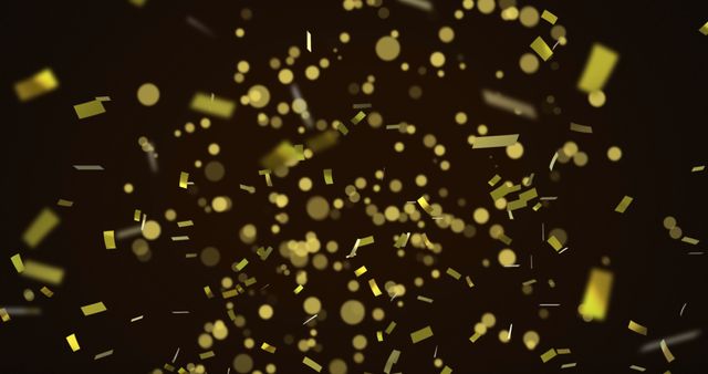 Golden Confetti Falling on Dark Elegant Background - Download Free Stock Images Pikwizard.com