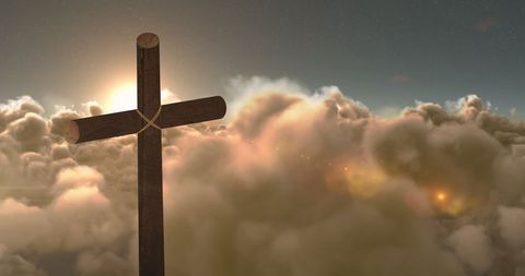 Cross Over Clouds with Light at Sunrise: Conceptual Faith in Motion - Download Free Stock Images Pikwizard.com