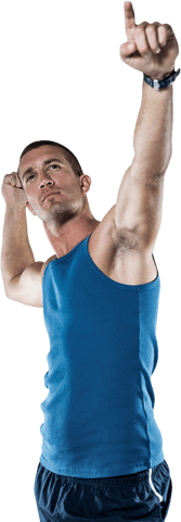 Dynamic Athlete in Celebration Pose on Transparent Background