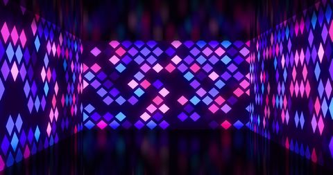 Vibrant Neon Diamond Pattern in Futuristic Tunnel - Download Free Stock Images Pikwizard.com