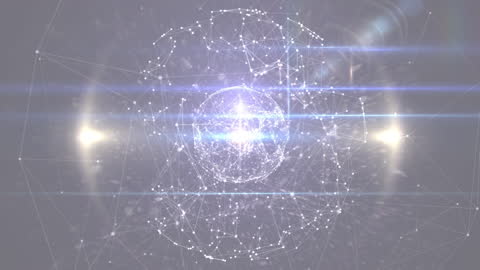 Futuristic Network Connections with Glowing Lights