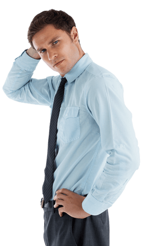 transparent businessman thinking casually touching head - Download Free Stock Videos Pikwizard.com