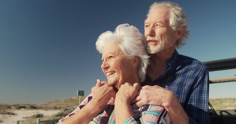 Happy Senior Couple Enjoying Beach Road Trip - Download Free Stock Images Pikwizard.com