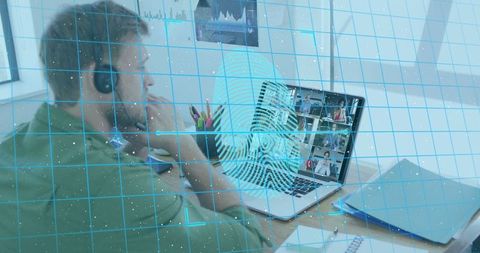 biometrics and online communication: secure video conferencing - Download Free Stock Images Pikwizard.com