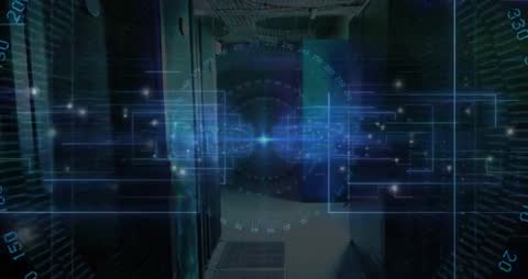 Stunning Digital Data Visualization in Server Corridor