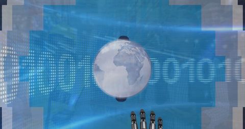 Robotic Hand Reaching Globe with Digital Binary Interface