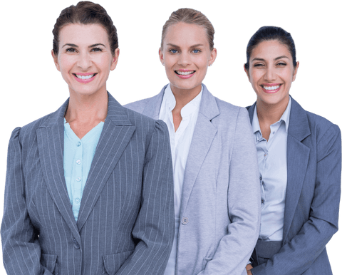Transparent Background of Three Smiling Businesswomen