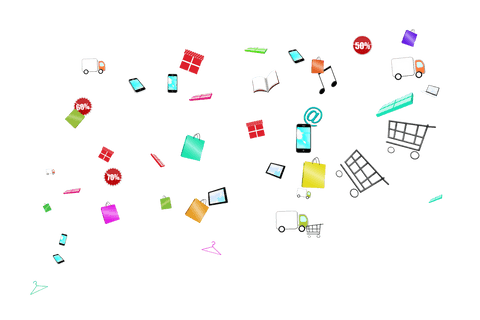 vibrant symbol chaos representing online shopping & networking concepts on transparent layout - Download Free Stock Videos Pikwizard.com