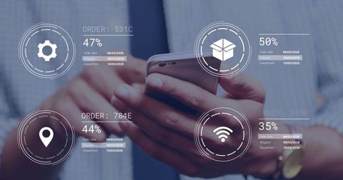 Executive smartphone interaction with digital tracking overlays