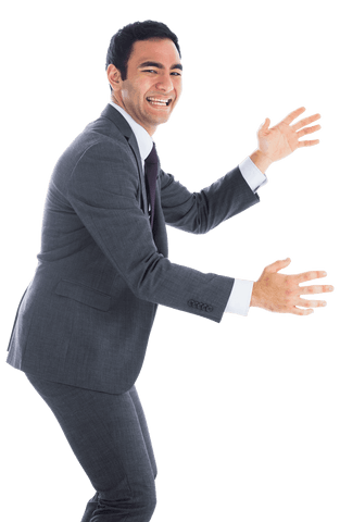 Happy Biracial Businessman Gesturing on Transparent PNG - Download Free Stock Videos Pikwizard.com