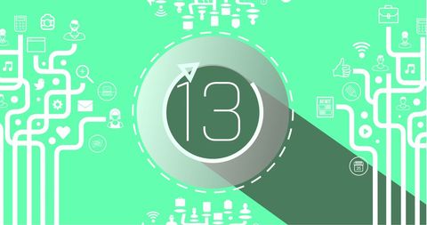 Digital Number 13 with Loading Arrow and Network Icons Illustration - Download Free Stock Images Pikwizard.com