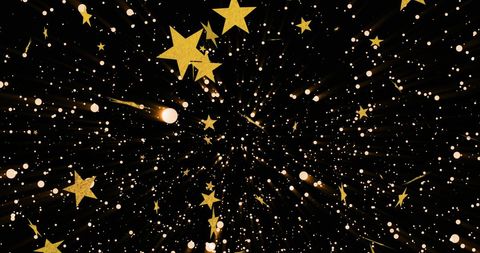 Golden Stars and Falling Snow on Black Background - Download Free Stock Images Pikwizard.com