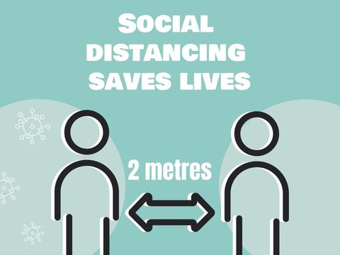 social distancing poster illustrating health safety protocols - Download Free Stock Templates Pikwizard.com
