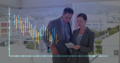 Business People Analyzing Data Insights in Modern Office