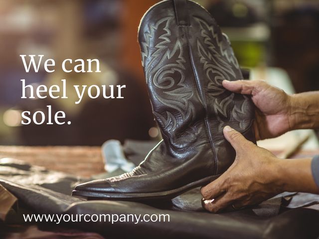 Skilled Cobbling and Leather Boot Repair Craftsmanship - Download Free Stock Templates Pikwizard.com