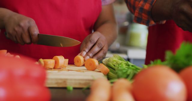 Hands Chopping Vegetables in Kitchen for Cooking - Download Free Stock Images Pikwizard.com