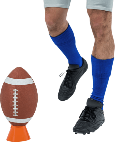 Transparent Action Close-up of Football Player Kicking Ball