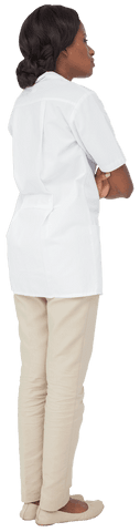 Transparent African American Female Doctor with Crossed Arms Profile View - Download Free Stock Videos Pikwizard.com