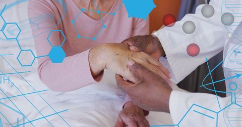 Doctor Supporting Patient with Digital Health Overlay