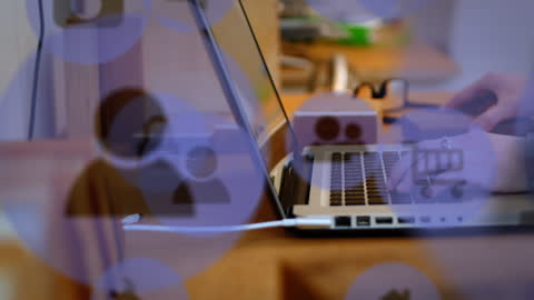 Business Technology Interaction with Abstract Digital Icons