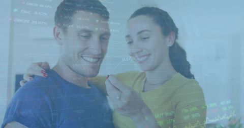 Romantic Couple Navigating Stock Market Trends Together