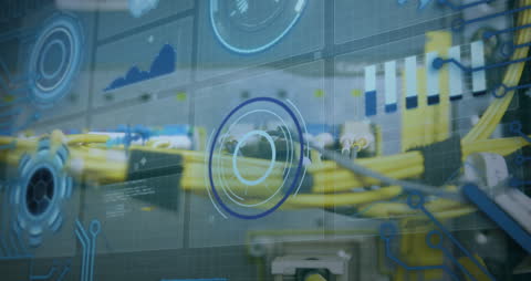 Futuristic Data Processing with Digital Interface and Computer Wires