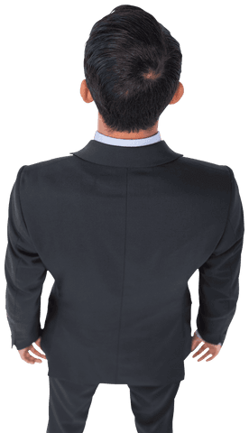 Transparent PNG of Biracial Businessman from Back View